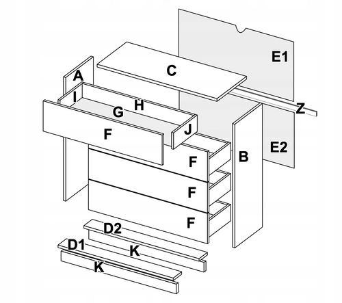 Bílá komoda Holly se zásuvkami 100 cm moderní komoda do obývacího pokoje Intesi