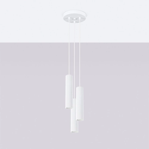 Závěsné stropní svítidlo Karbon 3P bílé, nastavitelný, 3bodový do obýváku a jídelny