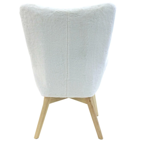 Křeslo ušák Helsinki bílý furry do obýváku skandinávský s područkami Intesi