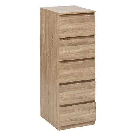 Komoda Dolo s 5 zásuvkami a efektem dřeva