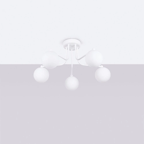 Lustr Astral 5 bílý minimalistický skleněné koule moderní Sollux Lighting