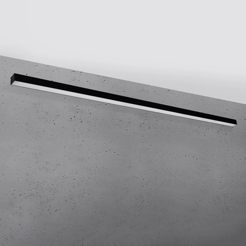 Nástěnné LED svítidlo PINNE 200 černé minimalistické do obýváku a ložnice 200 cm Thoro