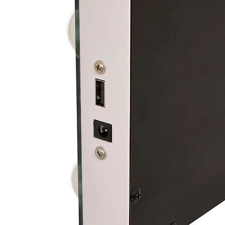 LED zrcadlo Holly k toaletnímu stolku v bílem rámu obdélníkové s osvětlením 50x42,5 cm