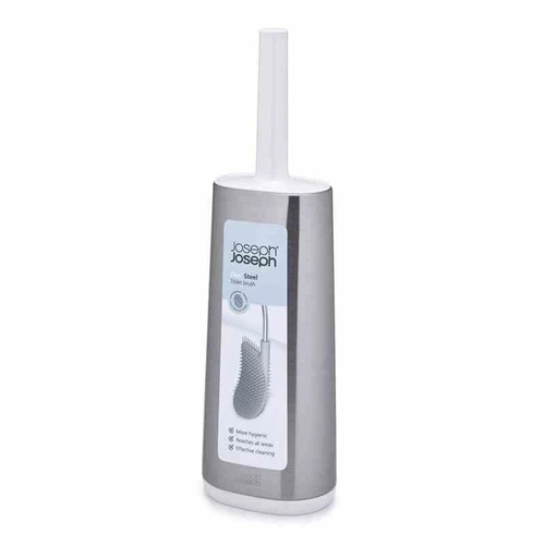 Silikonová WC štětka Joseph Joseph Flex JJ bílá ocelová do koupelny
