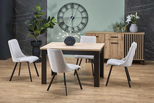 Rozkládací jídelní stůl Carsten dub artisan černé nohy moderní 80/120-160 cm Intesi