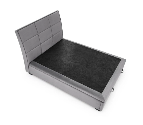 Kontinentální postel Intesi 160x200 sametová s úložným prostorem šedá do ložnice