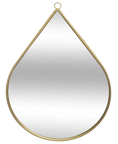 Nástěnné zrcadlo Goutte v nepravidelném tvaru se zlatým rámem 28x39 cm do předsíně Atmosphera