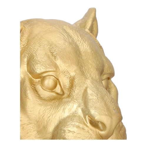 Dekorační soška lev Lion zlatý glamour Atmosphera na černém podstavci do obýváku 35,5 cm