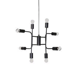 Stropní svítidlo Marinelle černé 8-ramenné moderní do obýváku a jídelny 60 cm