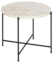 Konferenční stolek Avila kulatý bílý mramor moderní nízký do obýváku Actona 52 cm