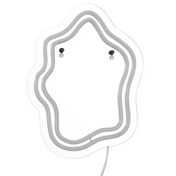 LED zrcadlo Intesi nepravidelné s neonovým osvětlením do koupelny a na toaletní stolek 22,5 cm