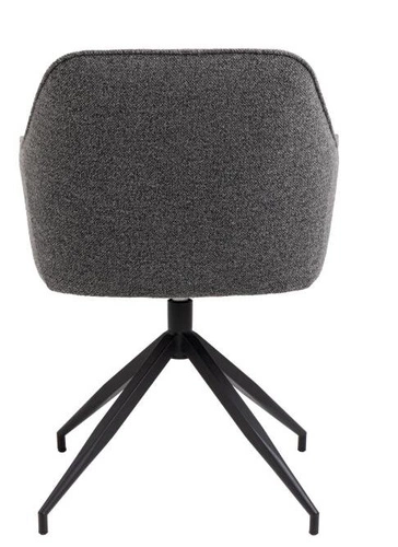 Otočná čalouněná židle Brooke do jídelny a obýváku, antracitová, moderní s područkami