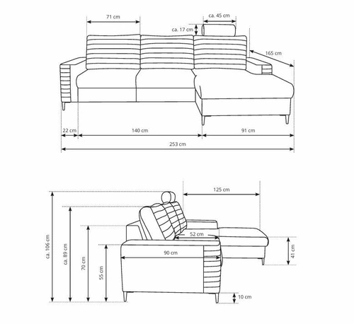 Rohová rozkládací pohovka do obýváku Hald pravá moderní sametová hořčicová Intesi