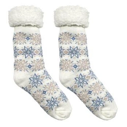 Intesi béžové vánoční ponožky se sněhovou vločkou, měkké a příjemné na dotek