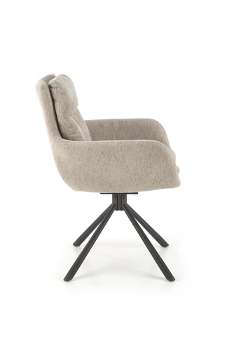 Otočná čalouněná židle Ophelia Intesi béžová s područkami do obýváku a kanceláře