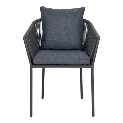 Moderní zahradní židle Salerno modrá s područkami na kovových nohách Intesi