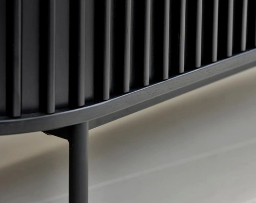 Komoda Siena černá rýhovaná 160 cm moderní komoda do obýváku