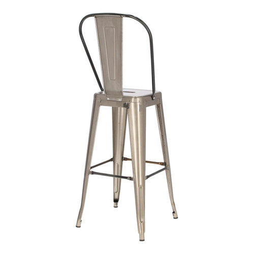 Barová židle Paris Back 75 cm metalická inspirovaná Tolix OUTLET