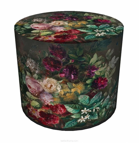 Kulatý taburet Peony Intesi moderní čalouněný multicolor do obýváku nebo ložnice 40 cm