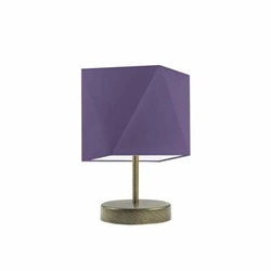 Noční lampička do ložnice PASADENA moderní fialová se stínidlem na zlatém podstavci LYSNE