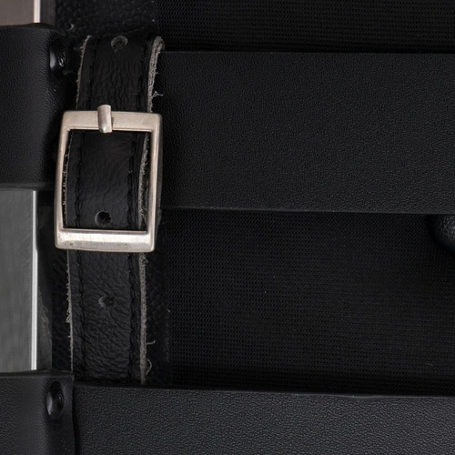 Kožená nerozkládací pohovka BA2 dvoumístná do obýváku moderní černá inspirovaná Barcelona