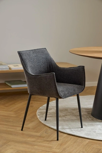 Čalouněná jídelní židle Bonita šedá s područkami moderní Actona