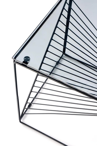 Moderní čtvercový konferenční stolek ze skla černý 50x50 cm do obývacího pokoje Intesi