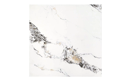 Liton moderní čtvercový konferenční stolek bílý mramor glamour do obýváku 80x80 cm