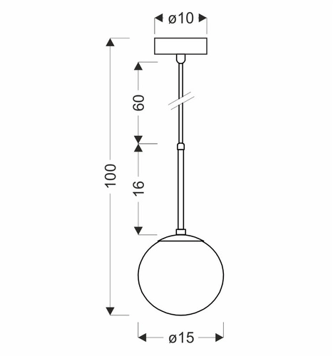 Závěsné svítidlo Pompei bílá skleněná koule 15 cm do kuchyně a jídelny nastavitelná