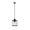 Závěsná lampa Glassia černá 1x40 E27 stínidlo černé+čiré krystaly