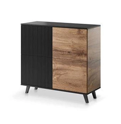 Komoda Adre 100 cm černá dub wotan na nožkách loftová do obývacího pokoje a ložnice Intesi