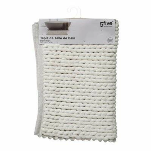 Bavlněná koupelnová předložka 5five simply smart bílá pletená 50x75 cm měkká do koupelny