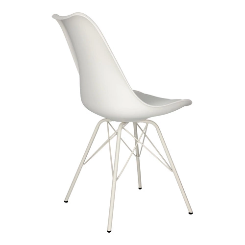 Jídelní židle Eris PP Actona bílá moderní s polštářem z eko kůže