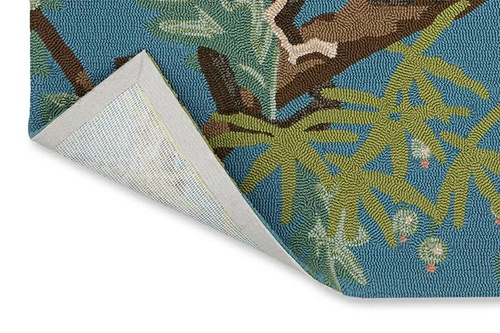 Venkovní koberec Saphire Garden Teal 140x200 barevný květinový na terasu a zahradu snadno čistitelný