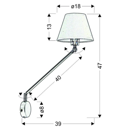 Nástěnné svítidlo Filly černá matná s otočným ramenem moderní do obýváku a ložnice