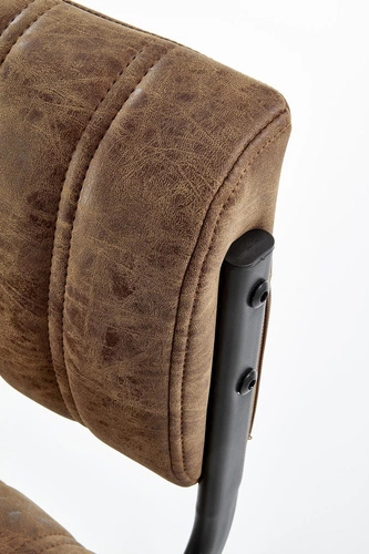 Barová židle Victis slim hnědá s opěrkou, nastavitelná, ekokůže, moderní do kuchyně Intesi