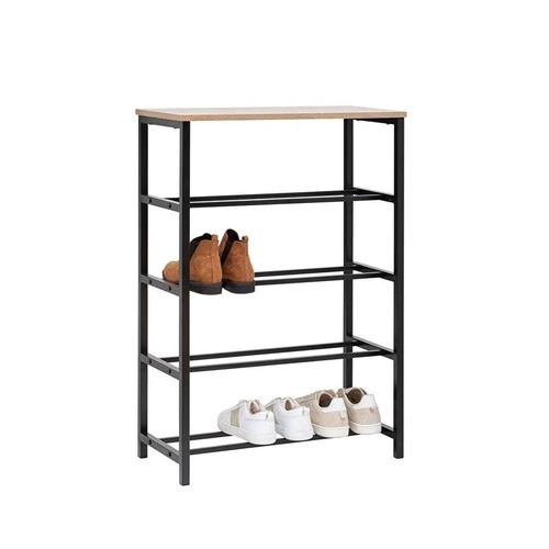 Botník Aliaj 5five simply smart loftový se 4 policemi přírodní a černý do předsíně