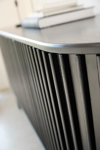 Komoda Siena černá rýhovaná 160 cm moderní komoda do obýváku