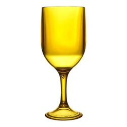 Žlutá plastová sklenice na víno 340 ml Intesi Sky, moderní, vhodná do myčky