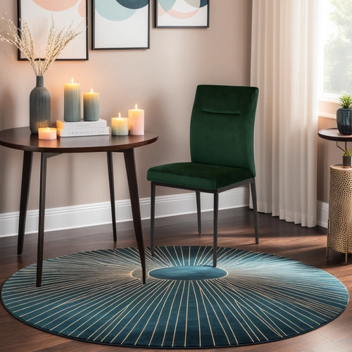 Jídelní a obývací židle Demi, čalouněná sametem, tmavě zelená, moderní