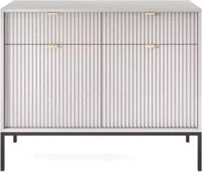 Moderní šedá komoda Delicious s drážkováním a zásuvkami 104 cm do obýváku