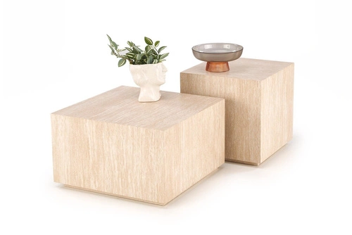Konferenční stolek Travertino čtvercový 60x60 moderní do obýváku imitace travertinu Intesi