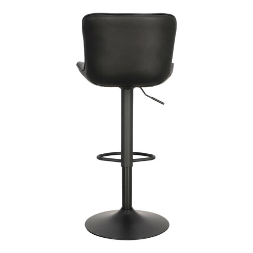 Barová židle Aland černá moderní s opěrkou otočná výškově nastavitelná do kuchyně a k ostrůvku Intesi