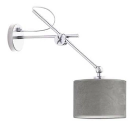 Nástěnné svítidlo HAMILTON VELUR šedý samet moderní do obýváku a ložnice Lysne