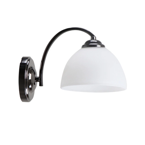Nástěnné svítidlo Gracja černá perleťová lampa 1x40 E27 bílé stínidlo