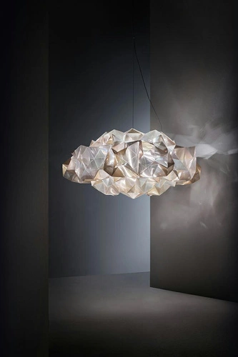 Závěsné svítidlo Drusa Velvet zlaté LED 4bodové moderní do obýváku nebo nad stůl