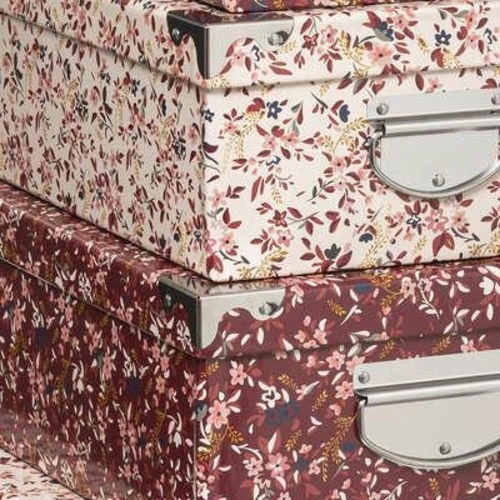 Sada 6 růžových dekoračních úložných krabic Delikatesse moderní