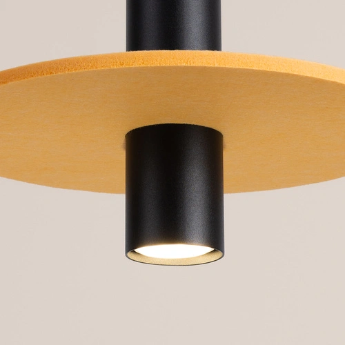 Závěsné svítidlo PELTA 1 moderní černé žluté do obýváku kuchyně nad stůl 30 cm