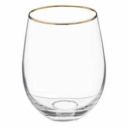 Sada 6 sklenic Ava 540 ml na moderní nápoje se zlatým okrajem 5five