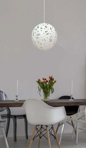Závěsná lampa Frida bílá moderní koule do obýváku a ložnice 40 cm CANDELLUX